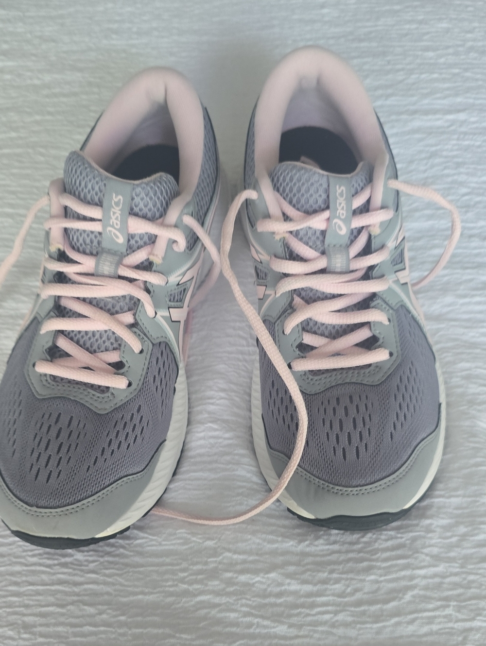 ASICS Gray and Light Pink Women's Running Shoes